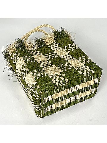 MARNI Marni handbag, Ilaca Palm, straw bag, leather, lime, women's. (view 2)