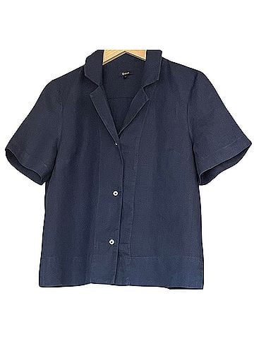 Quince 100% European linen blouse Short Sleeve Button-Down Shirt (view 1)