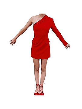 Zara Asymmetrical Red Blazer Dress Casual Dress (view 2)