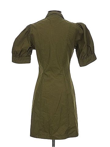 The Kooples Olive Button-Front Utility Shirt Dress Casual Dress (view 2)