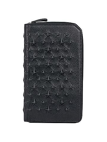 Jimmy Choo Jimmy Choo long wallet, star studs, leather, black, women's. (view 1)