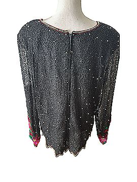 Laurence Kazar New York Long Sleeve Silk Top (view 2)