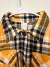 No Boundaries 100% Polyester Plaid Multi Color Black Yellow White Button-Down Shirt Size S - photo 4