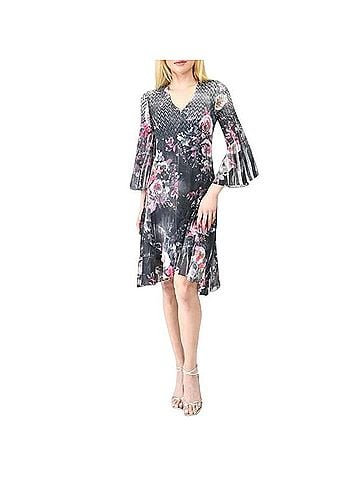Komarov KOMAROV FLORAL CHARMEUSE &amp; CHIFFON COCKTAIL RAPTURE ROSE DRESS Cocktail Dress (view 2)