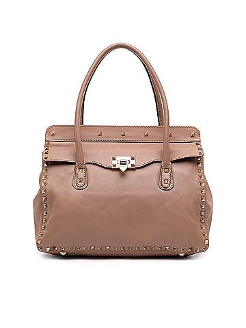 Valentino Leather Rockstud Double Handle Flap Tote (view 1)