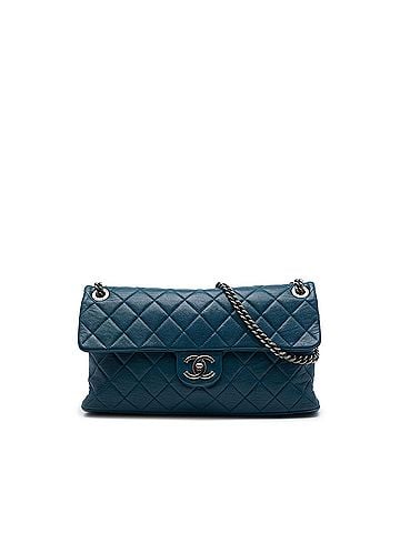 Chanel Large Quilted Shiny Goatskin Burgundy Rocks Flap (view 1)
