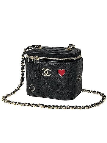 Chanel Chanel CHANEL Shoulder Bag Small Vanity Matelassé Coco Mark Caviar Skin Black AP3078 Women's (view 1)