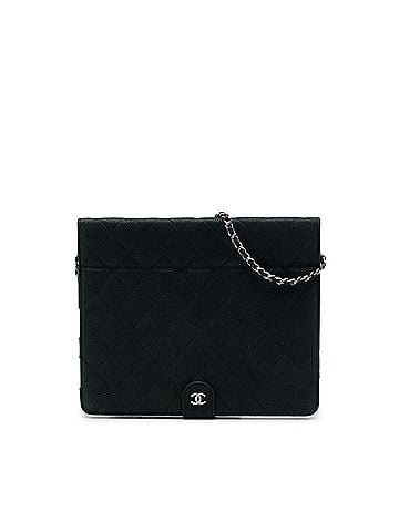 Chanel CC Quilted Caviar iPad Case with Chain (view 1)