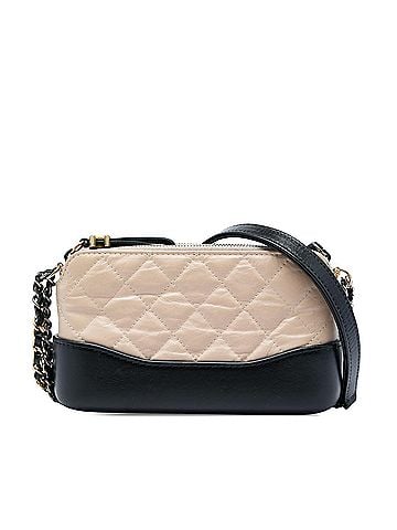 Chanel Bicolor Aged Calfskin Gabrielle Double Zip Clutch with Chain (view 1)
