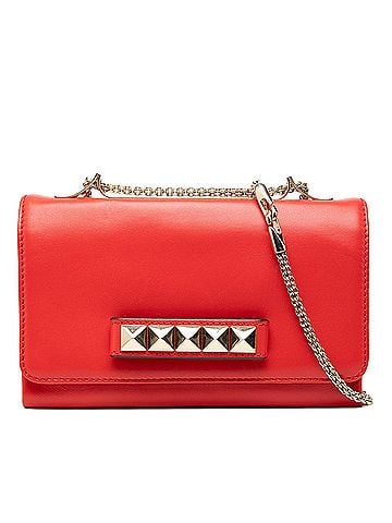 Valentino Leather Rockstud Va Va Voom Clutch on Chain (view 1)
