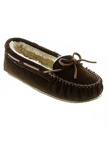 Minnetonka Women's Cally Shoes in Chocolate Suede (view 1)