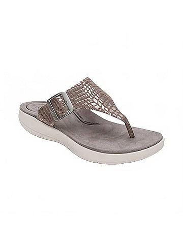 Aetrex Women's Donna Thong Sandal in Pewter (view 1)