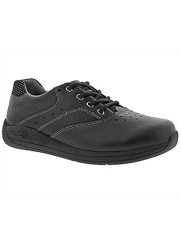 Drew Women's Tour Oxford Walking Shoes in Black Leather (view 2)