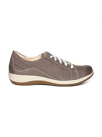 Aetrex Women's Dana Lace Up Sneaker in Warm Grey (view 1)