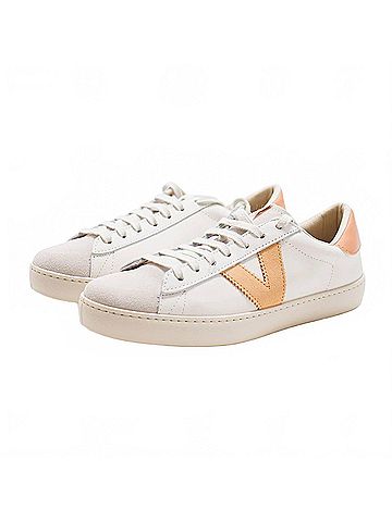 Victoria Women's Berlin Casual Low Top Leather Sneakers in Melocoton (view 2)