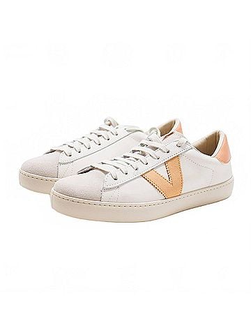 Victoria Women's Berlin Casual Low Top Leather Sneakers in Melocoton (view 2)
