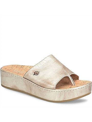 Born Women's Shar Platform Heel in Light Gold Metallic (view 1)