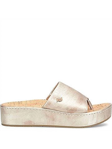 Born Women's Shar Platform Heel in Light Gold Metallic (view 2)