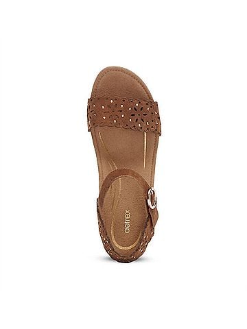 Aetrex Women's Sydney Cutout Espadrille Wedge in Scotch (view 2)