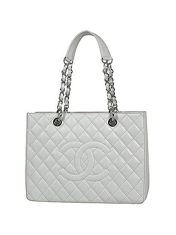Chanel Chanel tote bag, Coco Mark, Matelassé, caviar leather, white, women's. (view 1)