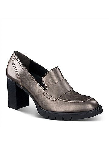 Paul Green Women's Nina Pump Leather Boots in Grunge Metallic Leather (view 1)
