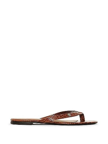 Anine Bing Women's Noelle Thong Sandals in Embossed Brown (view 1)
