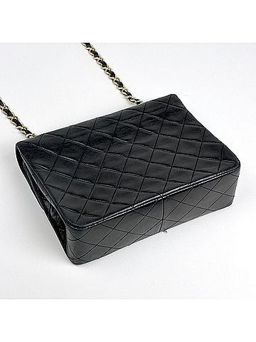 Chanel Chanel Matelassé Single Flap Shoulder Bag with Coco Mark, Leather, Black, Women's (view 2)