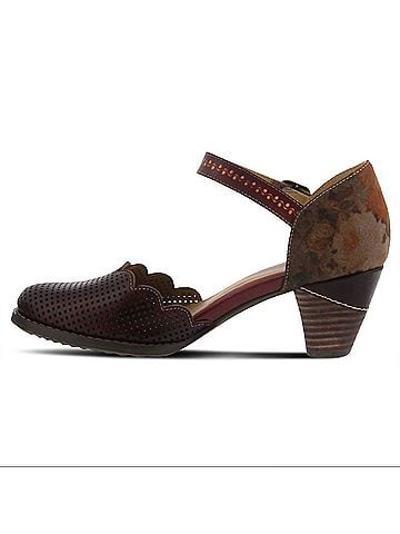 Spring Step Women's Parchelle Heeled Mary Jane Shoes in Bordeaux Multi (view 2)