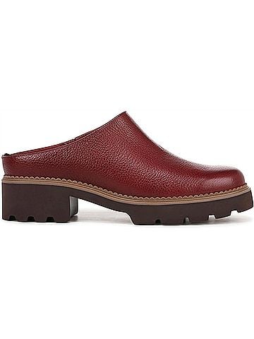 Vionic Women's Fairfax Clog Mule in Syrah Burgundy Leather (view 2)