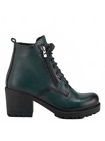 Spring Step Women's Yaritza Leather Bootie in Green (view 1)
