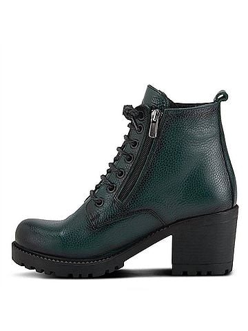 Spring Step Women's Yaritza Leather Bootie in Green (view 2)