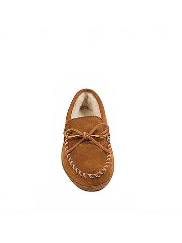 Minnetonka Women's Pile Lined Hardsole Shoes in Brown (view 2)