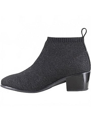 Naot Women's Legacy Heeled Ankle Boots in Black Silver Knit (view 2)