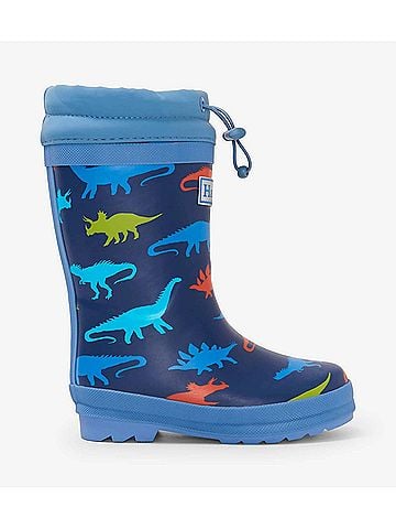 Hatley Boy's Dino Silhouettes Sherpa Lined Rain Boots 11 Mo in Solstice (view 1)