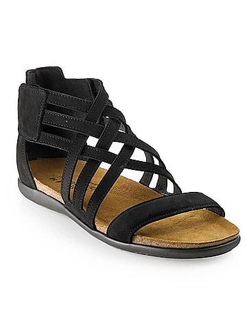 Naot Women's Marita Sandal in Black/Velvet/Nubuk (view 2)
