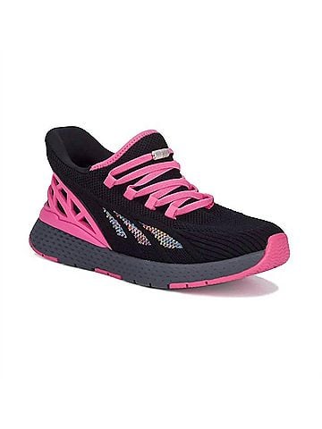 Drew Women's Halo Step In Shoe - Wide in Black / Pink Combo (view 1)