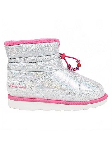 Billie Blush Kids' Iridescent Quilted Snow Boots in Silver &amp; Pink (view 1)