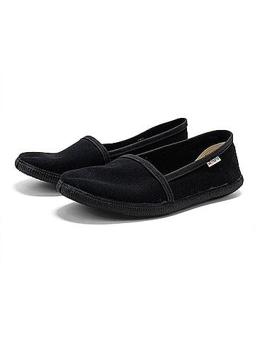 Victoria Women's Slip On Cotton Flat Shoes in Negro (view 2)