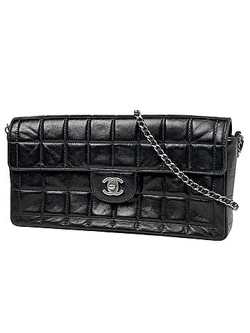 Chanel Chanel CHANEL Shoulder Bag Coco Mark Chocolate Bar Leather Black Women's (view 1)