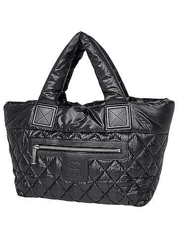 Chanel Chanel Coco Cocoon Small Tote Bag, Mark, Nylon, Black, A48610, Women's (view 1)