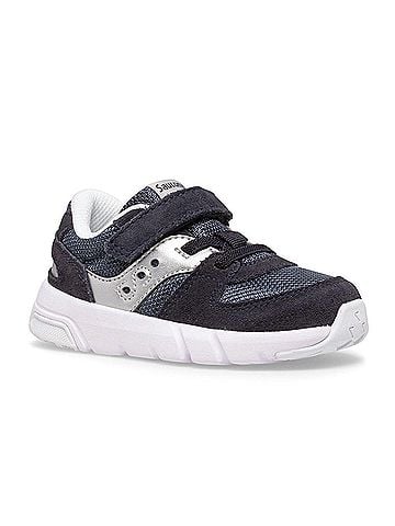 Saucony Kid's Jazz Lite 2.0 Sneaker in Navy/Silver (view 1)