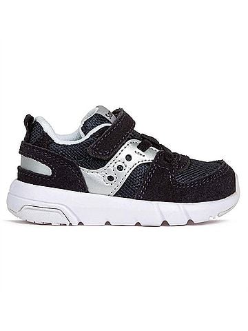 Saucony Kid's Jazz Lite 2.0 Sneaker in Navy/Silver (view 2)