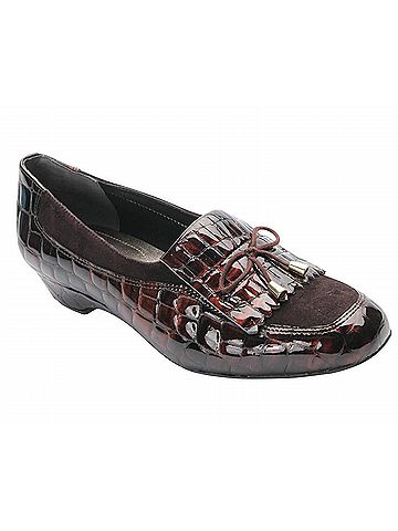 Ros Hommerson Women's Teresa Patent Leather Loafer in Brown Croco (view 2)