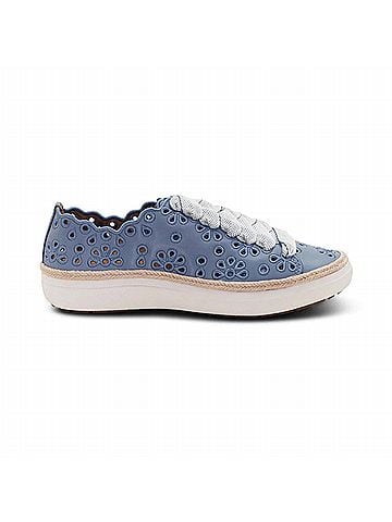 Aetrex Women's Charlotte Eyelet Lace Up Sneakers in Blue Haze (view 2)