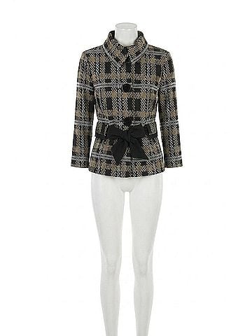 Joseph Ribkoff Miranda Cinch Belt Jacket in Multi Plaid (view 1)