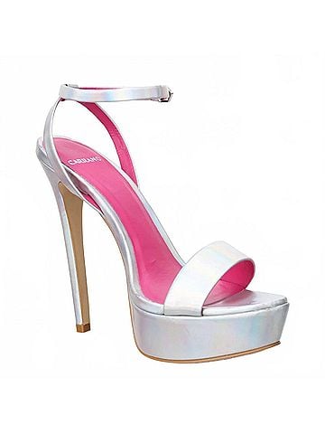 Carrano Women's Nancy High Heel Dress Platform Sandals in Silver (view 1)