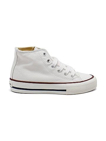 Victoria Girls' High-Top Lace-Up Sneakers in White (view 1)
