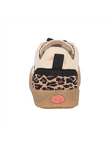 Ros Hommerson Women's Stella Stretch Knit Sneaker in Cream Tan Black (view 2)