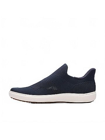 Clarks Women's Nalle Step Slip On Sneaker in Navy Knit (view 2)