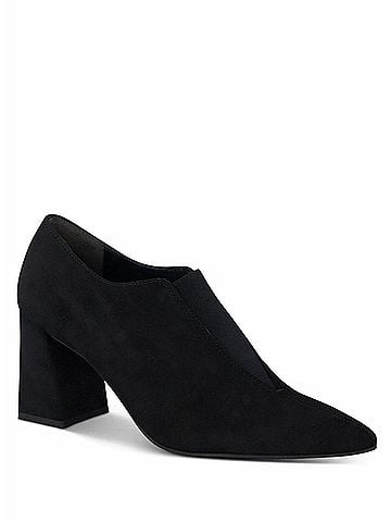 Paul Green Women's Stacia Heel Suede Bootie in Black (view 1)